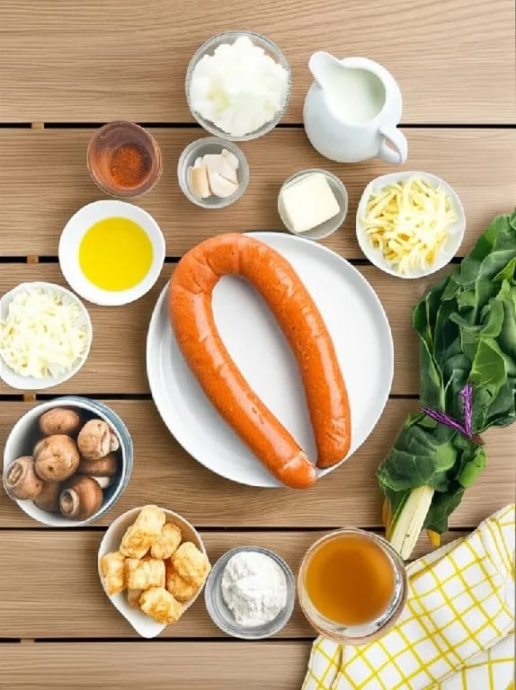 Andouille and Chard Tater Tot Casserole