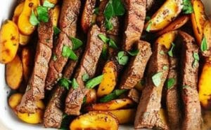 Garlic Butter Steak Bites and Potatoes Recipe