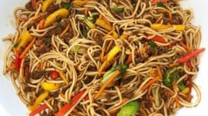 Mongolian Ground Beef Noodles Recipe