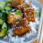 Bowls of Crispy Sticky Tofu