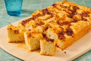 Focaccia with French Onion Soup